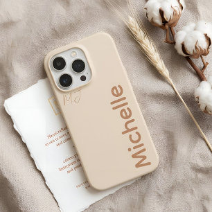 Klassiek Minimalistische Haverzand Aardse Naam op  iPhone 15 Pro Hoesje