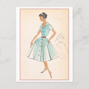 Klassiek modeontwerp voor jurk, Creators Studios Briefkaart