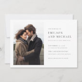 Klassiek Modern Elegant 2 foto bruiloft Kaart (Voorkant)