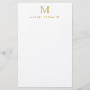 Klassiek Modern Faux Gold Monogram Initiaal Briefpapier