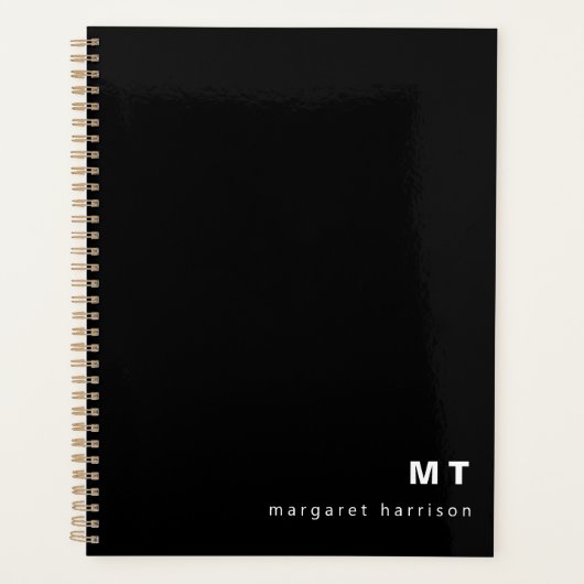 Klassiek modern monogram Initiaal Planner (Voorkant)