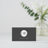 Klassiek Modern Monogram QR-code Visitekaartje (Staand voorkant)
