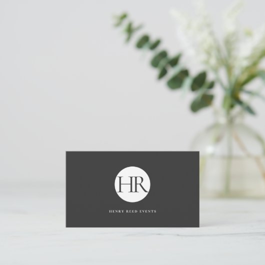 Klassiek Modern Monogram QR-code Visitekaartje (Staand voorkant)