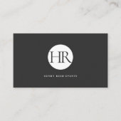 Klassiek Modern Monogram QR-code Visitekaartje (Voorkant)