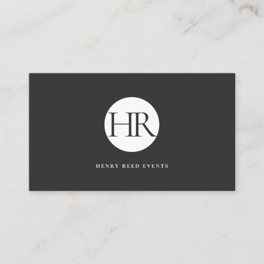Klassiek Modern Monogram QR-code Visitekaartje (Voorkant)