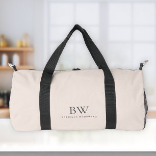 Klassiek Modern Roze Roetgrijs Monogram Plunjezak