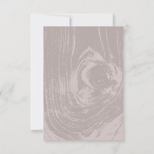 Klassiek modern Rustic Wood Grain herfst Weddensch RSVP Kaartje (Achterkant)