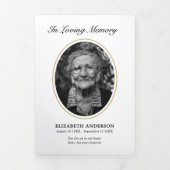 Klassiek Modern Schrift 2-Foto Rouwkaart Drieluik Programma (Cover)