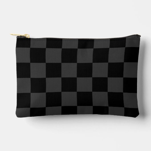 Klassiek Modern Zwart & Rokerig Zwart Checkerboard Etui (Voorkant)