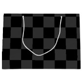 Klassiek Modern Zwart & Rokerig Zwart Checkerboard Groot Cadeauzakje (Voorkant)