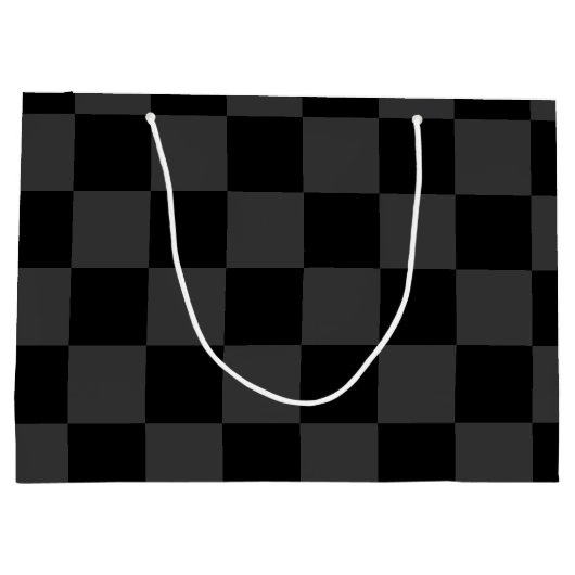 Klassiek Modern Zwart & Rokerig Zwart Checkerboard Groot Cadeauzakje (Achterkant)