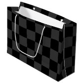 Klassiek Modern Zwart & Rokerig Zwart Checkerboard Groot Cadeauzakje (Voorkant Gekanteld)