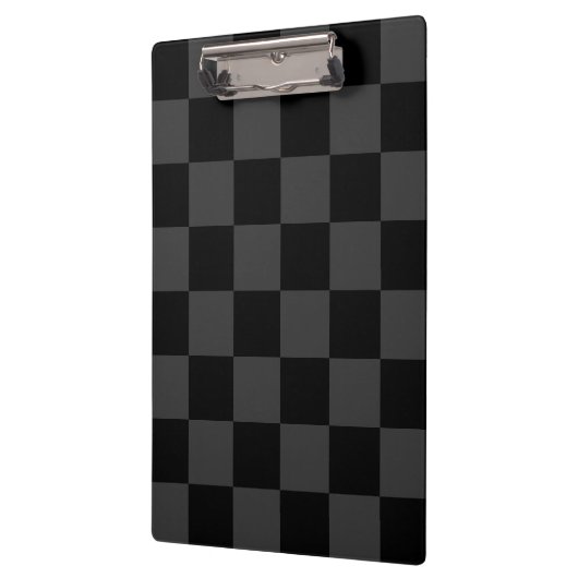 Klassiek Modern Zwart & Rokerig Zwart Checkerboard Klembord (Links)