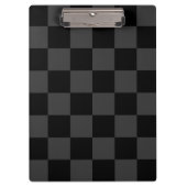 Klassiek Modern Zwart & Rokerig Zwart Checkerboard Klembord (Voorkant)