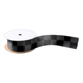 Klassiek Modern Zwart & Rokerig Zwart Checkerboard Lint (Spoel)