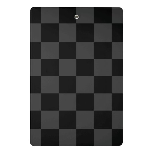 Klassiek Modern Zwart & Rokerig Zwart Checkerboard Mini Klembord (Achterkant)