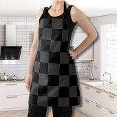 Klassiek Modern Zwart & Rokerig Zwart Checkerboard Schort