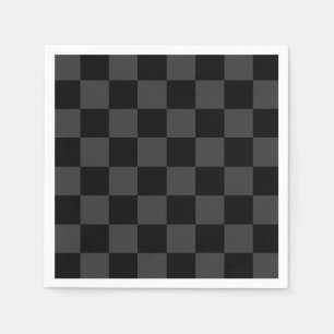 Klassiek Modern Zwart & Rokerig Zwart Checkerboard Servet