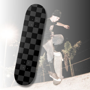 Klassiek Modern Zwart & Rokerig Zwart Checkerboard Skateboard