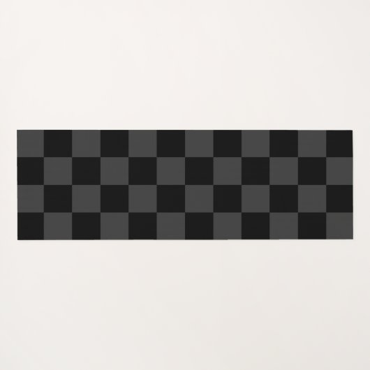 Klassiek Modern Zwart & Rokerig Zwart Checkerboard Yogamat (Achterkant (horizontaal))