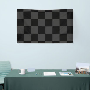 Klassiek modern zwart & rokerig zwart dambordpatro spandoek