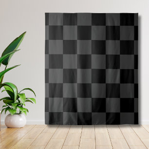Klassiek modern zwart & rokerig zwart dambordpatro wandkleed