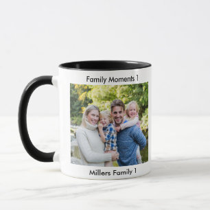 Klassiek moderne tweefoto minimalistische families mok