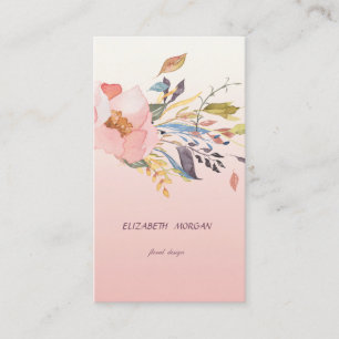 Klassiek moderne waterverf bloemen visitekaartje