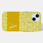KLASSIEK MONOGRAM A YELLOW FLORAL BOTANICAL Case-Mate iPhone CASE (Achterkant (horizontaal))