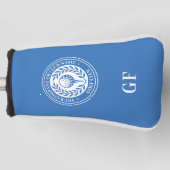 Klassiek monogram Aangepaste naam blauw Golfheadcover (Voorkant)
