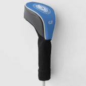 Klassiek monogram Aangepaste naam blauw Golfheadcover (Schuin)