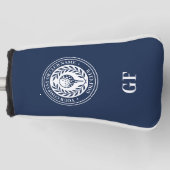 Klassiek Monogram Aangepaste Naam Donkerblauw Putt Golfheadcover (Voorkant)