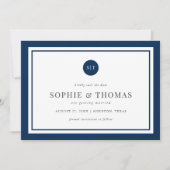 Klassiek monogram bewerkbare kleur opslaan Datum Kaart (Voorkant)