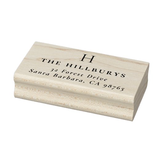 Klassiek monogram eenvoudig retouradres rubberstempel (Stempel)