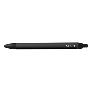 Klassiek monogram effen zwart en witte initialen B Zwarte Inkt Pen