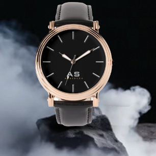 Klassiek monogram en naam Mannen Horloge