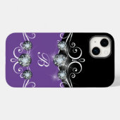 Klassiek Monogram Glitzy Bling Case-Mate iPhone Case (Achterkant (horizontaal))