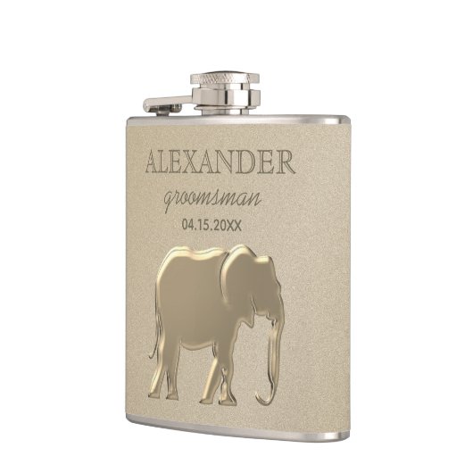 Klassiek Monogram Gouden Bruidsjonkers Heupfles (Links)