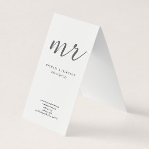 Klassiek Monogram Grijs Wit Minimalistisch Eenvoud Visitekaartjes