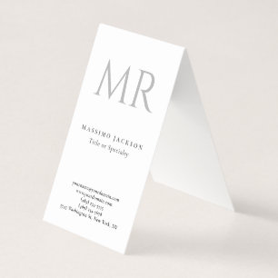Klassiek Monogram Grijs Wit Minimalistisch Eenvoud Visitekaartjes