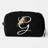 Klassiek monogram initiaal rode bloem moeder cadea toilettasje (Voorkant)