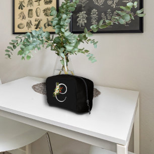 Klassiek monogram initiaal rode bloem moeder cadea toilettasje