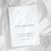 Klassiek monogram  kam zwart-wit save the date