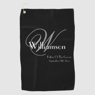 Klassiek Monogram Moderne Cadeau voor Vader van de Golfhanddoek