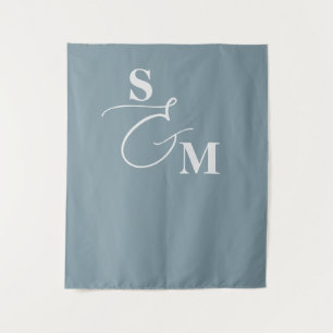 Klassiek Monogram Moderne Script Ampersand Trouw Wandkleed
