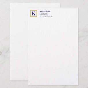 Klassiek Monogram Persoonlijk Stationery Goud & Briefpapier