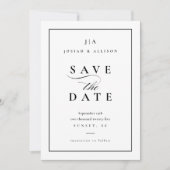 Klassiek Monogram QR Code Foto Bruiloft Save The Date (Voorkant)