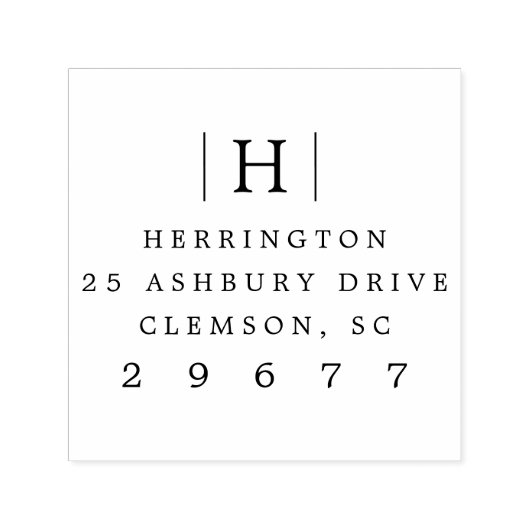 Klassiek monogram retouradres  zelfinktende stempel (Design)