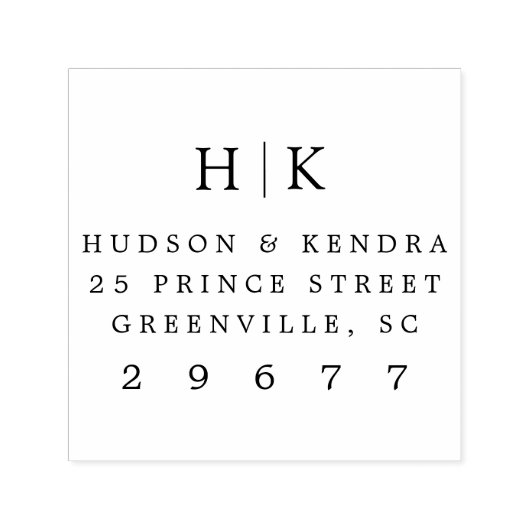 Klassiek monogram retouradres  zelfinktende stempel (Design)