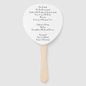 Klassiek Monogram Romantisch Witte Huwelijksprogra Handwaaier (Achterkant)